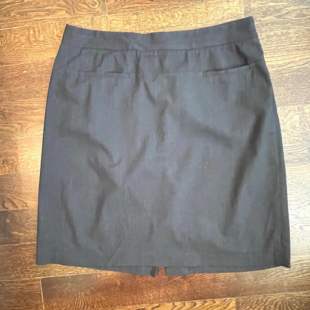 Vintage Theory Short Black Skirt with Slit pockets Woo/Cotton-Size 8